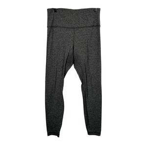 Lululemon Leggings Grey Space Dye High Rise Athletic Yoga Pants Size 10